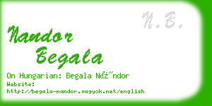 nandor begala business card